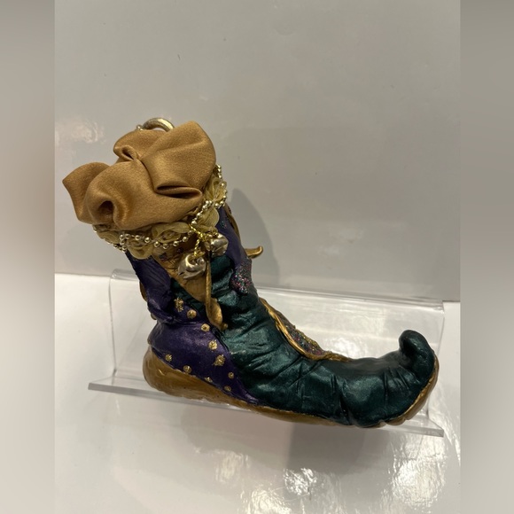 Jacqueline Kent Collection Christmas Royal Stocking Ornament Jester Slipper 2004 - Picture 3 of 16